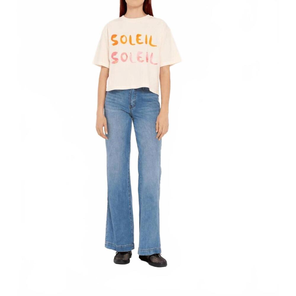 NEW MAKU soleil soleil boxy crop vintage tee in cream